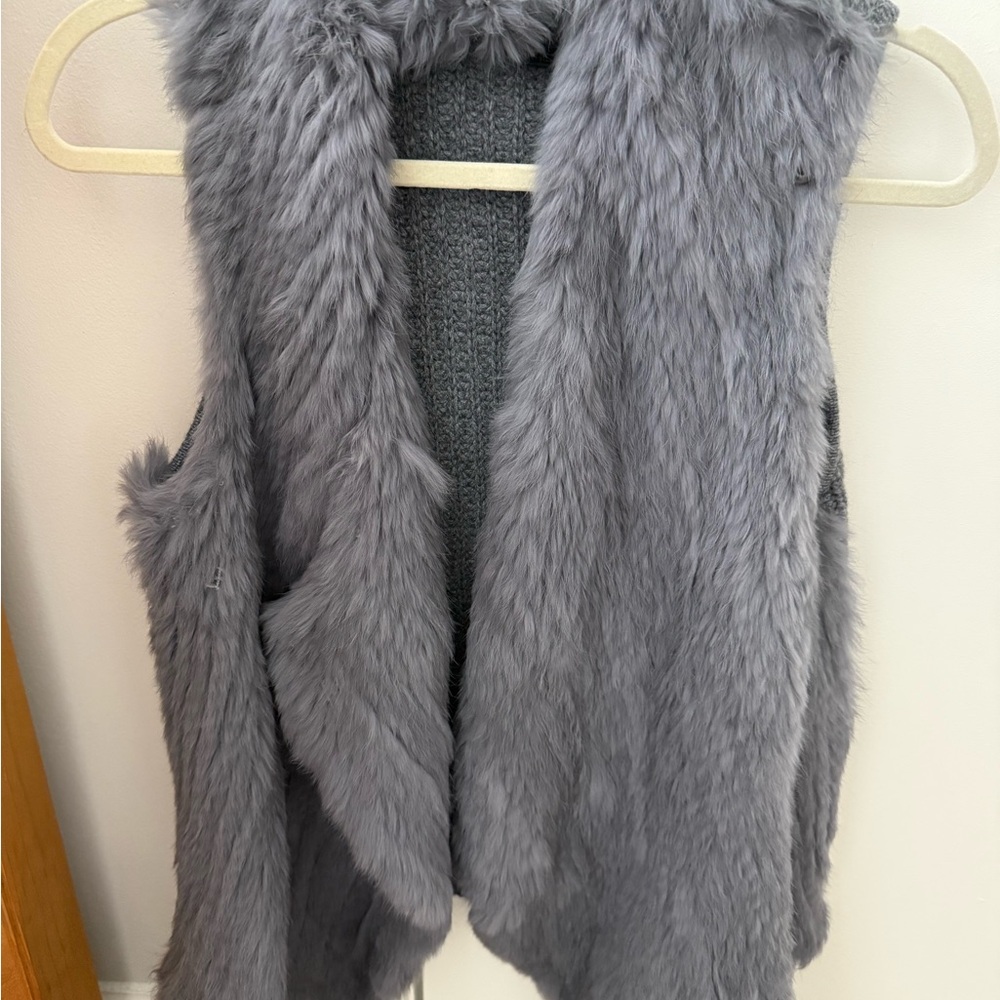 Grey Rabbit Fur Vest